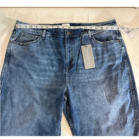 Wash Lab Vera Ankle Straight Jeans in Dive Blue Size 34 - Picture 8 of 8